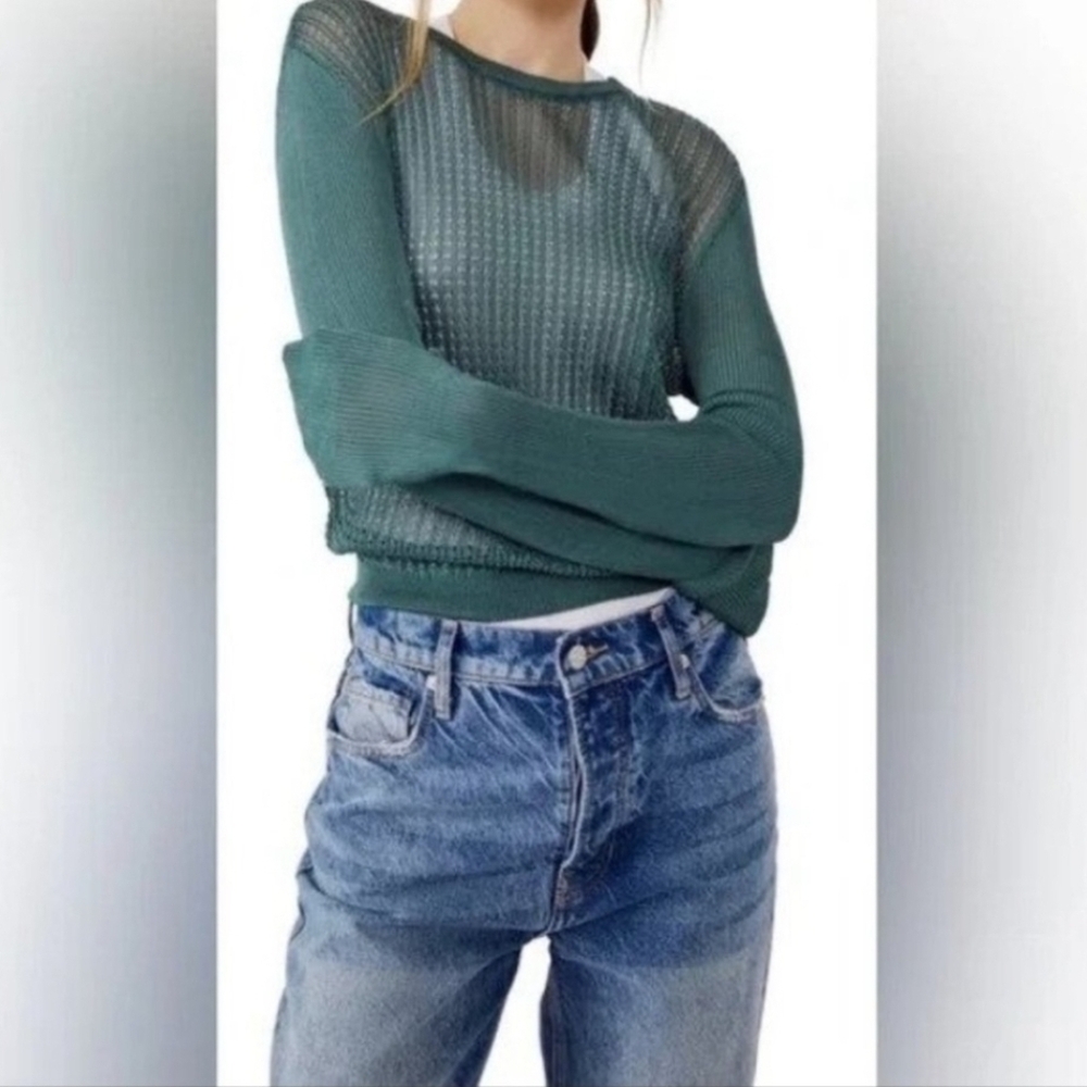 Free People H20 Crew Sweater In JADED